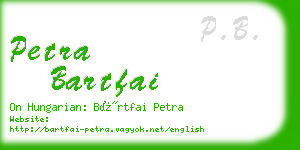 petra bartfai business card